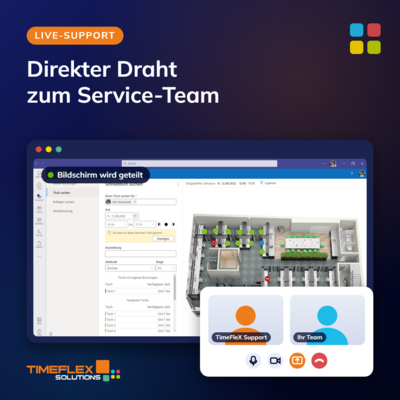 TimeFleX Live-Support per Bildschirmfreigabe in Microsoft Teams