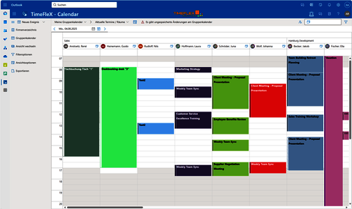 Gruppenkalender - Screenshot der Tagesansicht