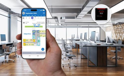 TimeFleX Desk Sharing Arbeitsplatz per Smartphone buchen mit TimeFleX Desk Sharing – Buchungspanel TD-0360