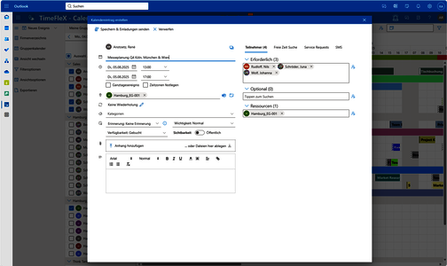 Gruppenkalender - Screenshot Kalendereintrag erstellen