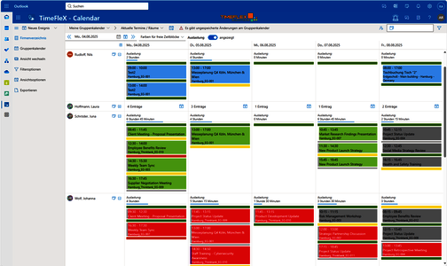 Gruppenkalender - Screenshot Wochenüberblick