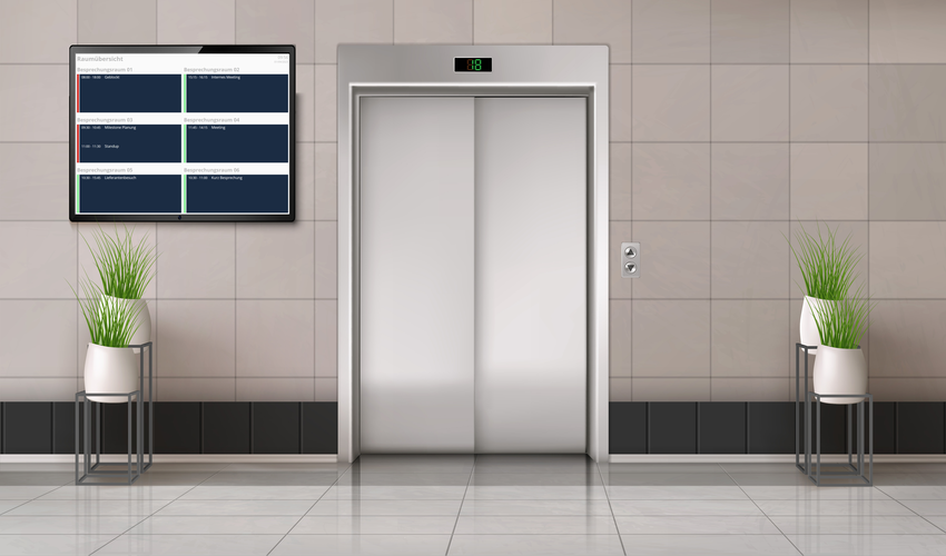Digital door signs Digital door signs – large screen with overviews for up to 8 rooms