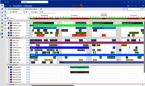 Scheduler Ansicht im Gruppenkalender